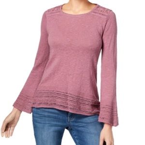 Style & Co. Petite Crochet Trim Sweater